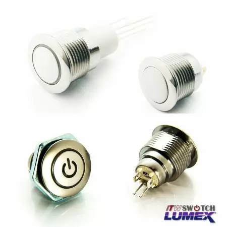 Interruptores de botão metálicos de 16 mm